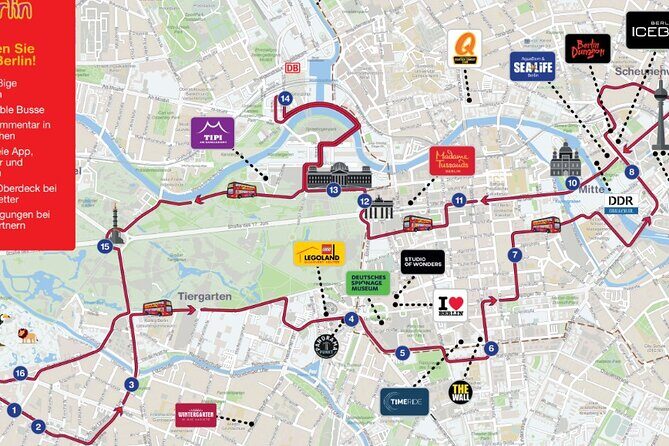 City Sightseeing Berlin Hop-On Hop-Off Bus Tour - Wall & Lifestyle Route stops: Spandauer Straße to East Side Gallery