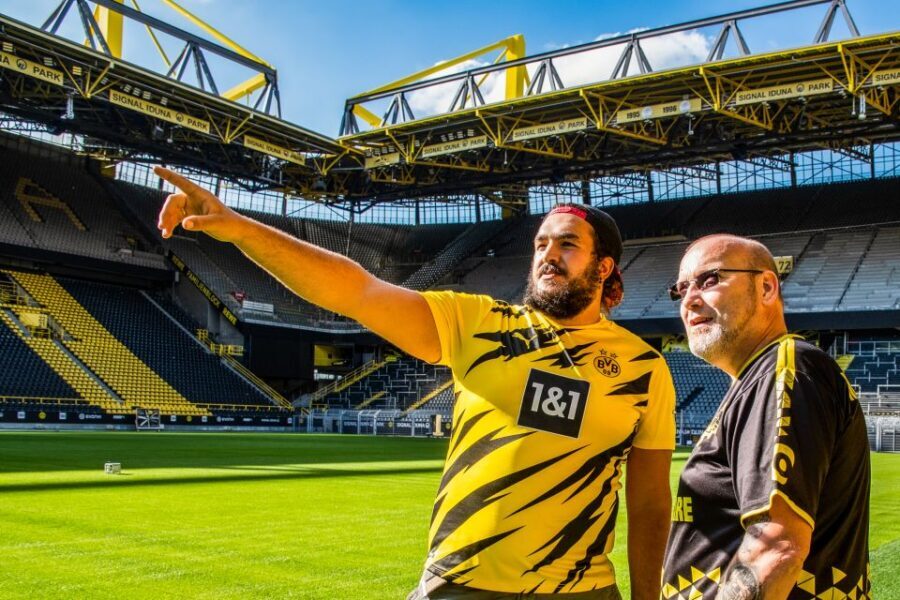 Dortmund: BVB Signal Iduna Park Stadium Walk - The player tunnel and coaching bench: your closest matchday moment