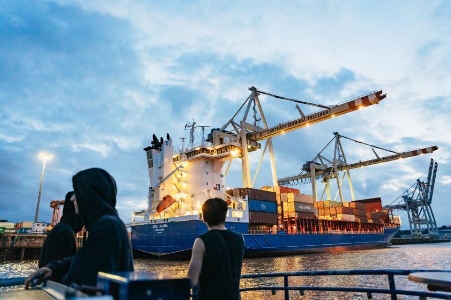 Hamburg: 90-Minute Evening Lights Harbor Cruise - Container terminals at night: the port view that sells this cruise